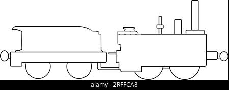 disegno di illustrazione vettoriale icona locomotiva a vapore Illustrazione Vettoriale