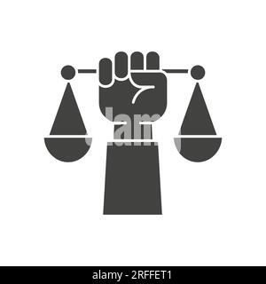 Icona del glifo dei diritti civili. Illustrazione vettoriale isolata su sfondo bianco. Illustrazione Vettoriale