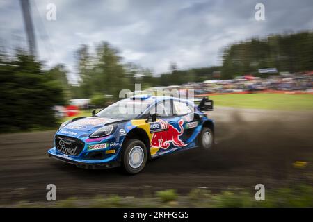 08 Ott TANAK (EST), Martin JARVEOJA (EST), M-SPORT FORD WORLD RALLY TEAM, FORD Puma Rally1 Hybrid, WRC ,azione durante il Rally Finlandia 2023, nona prova del WRC World Rally Car Championship 2023, dal 3 al 6 agosto 2023 a Jyvaskyla, Finlandia Foto Stock