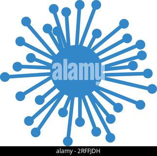 Icona Dandelion disegno del logo con illustrazione vettoriale Illustrazione Vettoriale