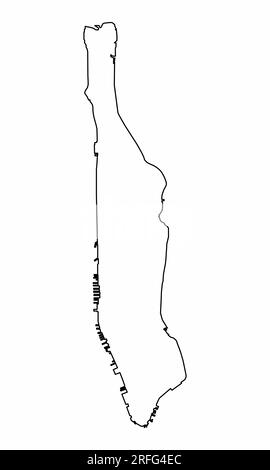 Profilo della mappa di Manhattan isolato su sfondo bianco Illustrazione Vettoriale
