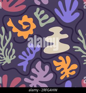 Motivi di arte moderna senza cuciture con forme colorate. Illustrazione Vettoriale