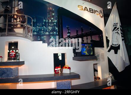 Mostra alla fiera Olympia di Londra per Saudi Sabic (Saudi Arabia Basic Industries Corporations) Foto Stock