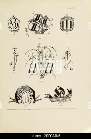 600 monogrammi e cartelli: modelli per artisti, artigiani e amanti dell'arte per l'industria e il commercio Foto Stock