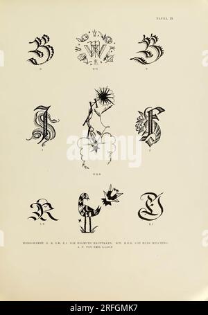 600 monogrammi e cartelli: modelli per artisti, artigiani e amanti dell'arte per l'industria e il commercio Foto Stock
