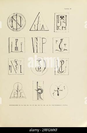 600 monogrammi e cartelli: modelli per artisti, artigiani e amanti dell'arte per l'industria e il commercio Foto Stock