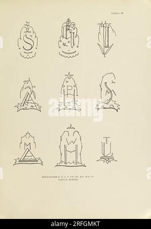 600 monogrammi e cartelli: modelli per artisti, artigiani e amanti dell'arte per l'industria e il commercio Foto Stock