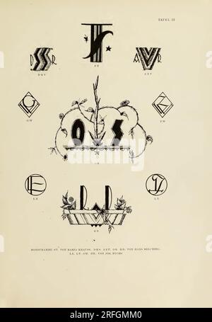 600 monogrammi e cartelli: modelli per artisti, artigiani e amanti dell'arte per l'industria e il commercio Foto Stock