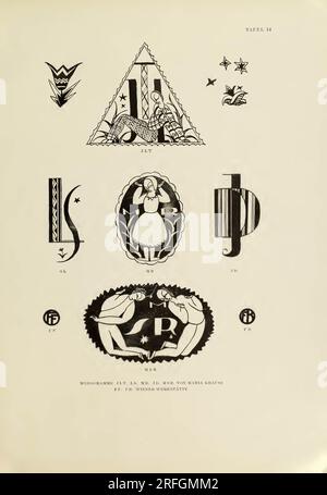600 monogrammi e cartelli: modelli per artisti, artigiani e amanti dell'arte per l'industria e il commercio Foto Stock