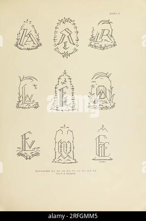 600 monogrammi e cartelli: modelli per artisti, artigiani e amanti dell'arte per l'industria e il commercio Foto Stock