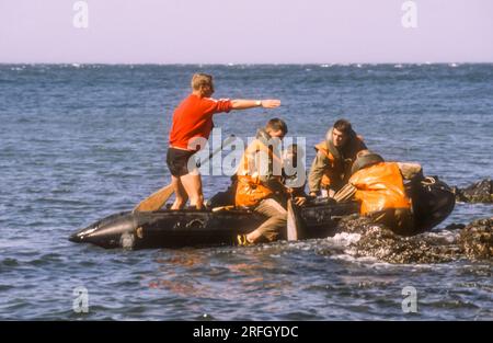 Fotografia d'archivio degli anni '1970 di apprendisti del centro di addestramento commando francese, Centre National d'Entrainement Commando, a Fort Miradou a Collioure, nel sud della Francia. Foto Stock