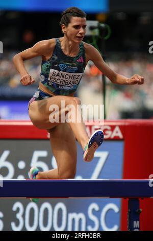 Irene Sánchez-ESCRIBANO di Spagna nella steeplechase di 3000 metri per le donne nella Wanda Diamond League, London Stadium, Queen Elizabeth Park - Londra, 23 luglio 2023 Foto Stock