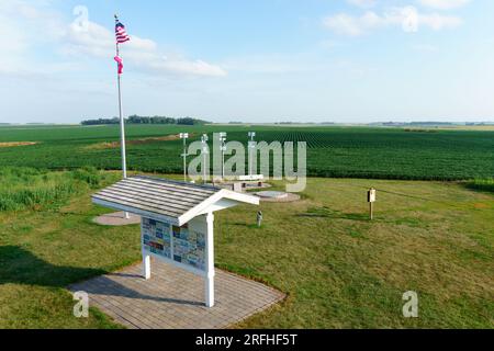 Hawkeye Point Iowa, il punto più alto dello stato dell'Iowa, 1.670 piedi (510 m), Osceola County, Sterler Family Farm Foto Stock