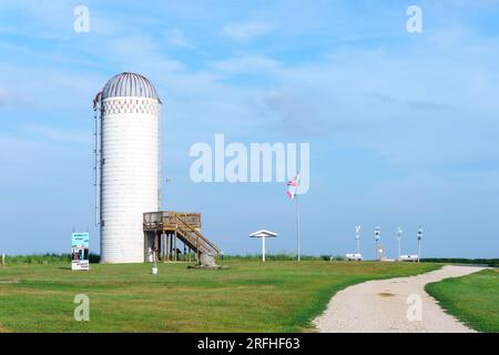 Hawkeye Point Iowa, il punto più alto dello stato dell'Iowa, 1.670 piedi (510 m), Osceola County, Sterler Family Farm Foto Stock