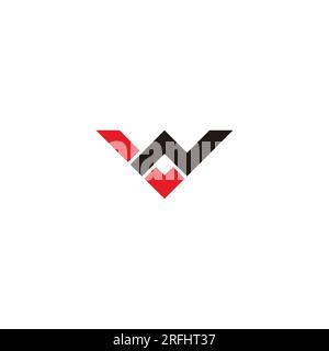 lettera e colori geometrici semplici vettore logo linea Illustrazione Vettoriale