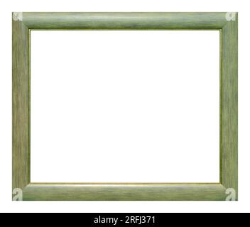 Cornice di legno verde isolata su sfondo bianco. Foto Stock