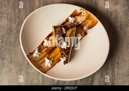 Cheesecake al burro di arachidi al cioccolato Foto Stock