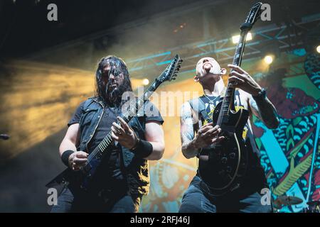 Trivium, Heavy Metal Band, si esibì a Singapore, il 17 marzo 2023 Foto Stock