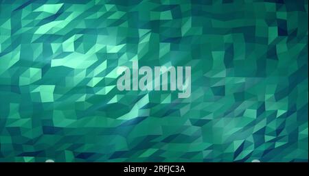 Sfondo a rete triangolare basso poli argento verde astratto. Foto Stock