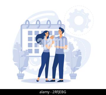 Questioni relative alla parità di genere nell'educazione dei minori. tendenze nella condivisione della cura dei bambini, congedo parentale, illustrazione moderna a vettore piatto Illustrazione Vettoriale