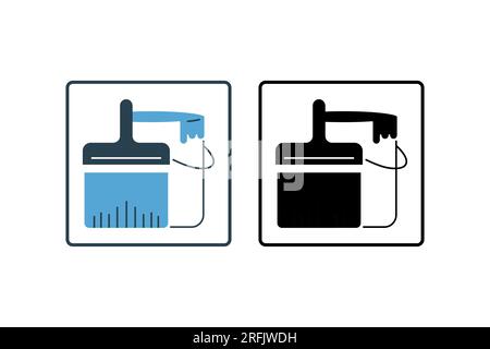 Icona dei vasi di vernice. icona relativa alla pittura. stile icona a tinta unita. Semplice progettazione vettoriale modificabile Illustrazione Vettoriale