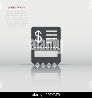 Controllare il denaro icona in stile appartamento. Assegni illustrazione vettoriale bianco su sfondo isolato. Voucher per finanziare la concezione di business. Illustrazione Vettoriale