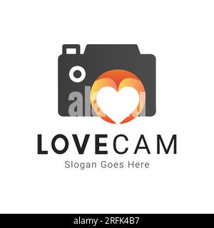 Logo Live Cam Chat Logo Design Love Cam Illustrazione Vettoriale