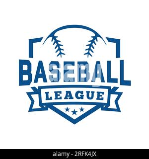 Stemma dello scudo del baseball. Grafica per t-shirt. Vettore e illustrazione. Illustrazione Vettoriale