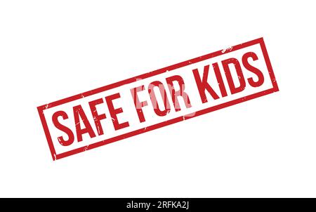 Vector con sigillo in gomma rosso Safe for Kids Illustrazione Vettoriale