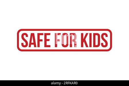 Vector con sigillo in gomma rosso Safe for Kids Illustrazione Vettoriale