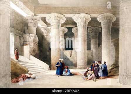 Tempio dell'illustrazione egiziana di David Roberts. Originale della New York Public Library. Foto Stock