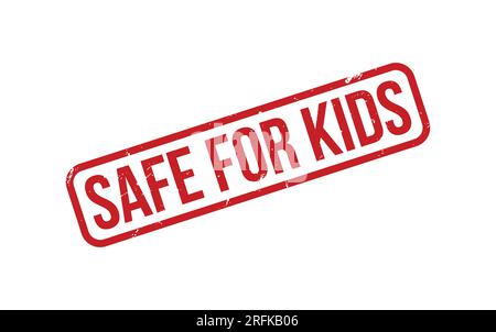 Vector con sigillo in gomma rosso Safe for Kids Illustrazione Vettoriale
