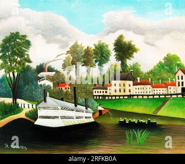 Il vaporetto di Pont de Charenton di Henri Rousseau. Foto Stock