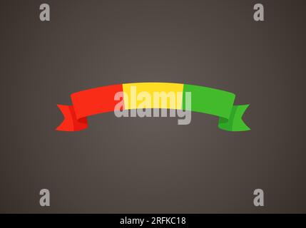 Nastro con bandiera di Guinea in stile piatto. Illustrazione Vettoriale