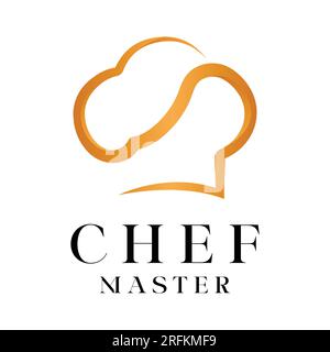 Cuoco Chef Logo Design cuoco con logotipo cucchiaio logotipo Chef Hat Illustrazione Vettoriale