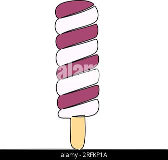 Linea continua di gelato. Illustrazione vettoriale Illustrazione Vettoriale