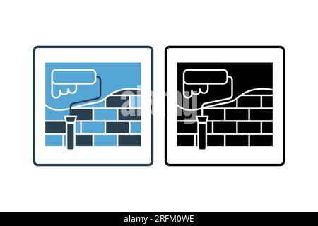 Dipingere l'icona del pozzetto. icona relativa alla pittura. stile icona a tinta unita. Semplice progettazione vettoriale modificabile Illustrazione Vettoriale