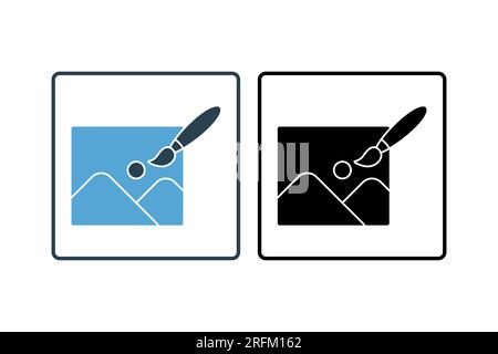 Icona di pittura. icona relativa alla pittura. stile icona a tinta unita. Semplice progettazione vettoriale modificabile Illustrazione Vettoriale