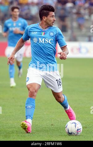 Castel di Sangro, Italia. 2 agosto 2023. Castel di Sangro, Italia, 2 agosto 2023: Giovanni Simeone (18 Napoli) durante l'amichevole tra SSC Napoli e Girona allo Stadio Patini di Castel di Sangro, Italia. (Foto Mosca/SPP) credito: SPP Sport Press Photo. /Alamy Live News Foto Stock