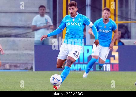 Castel di Sangro, Italia. 2 agosto 2023. Castel di Sangro, Italia, 2 agosto 2023: Giovanni di Lorenzo (22 Napoli) durante l'amichevole tra SSC Napoli e Girona allo Stadio Patini di Castel di Sangro, Italia. (Foto Mosca/SPP) credito: SPP Sport Press Photo. /Alamy Live News Foto Stock