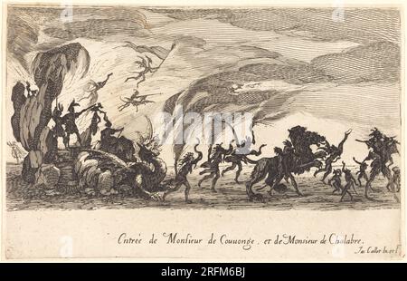 Jacques Callot, entrata di M. de Couvonge e M. de Chalabre, 1627, incisione, R.L. Baumfeld Collection, 1969.15.89' Foto Stock