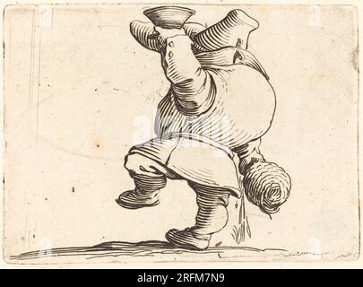 Jacques Callot, The Drinker, Back View, c. 1622, incisione e incisione, R.L. Baumfeld Collection, 1969.15.432' Foto Stock