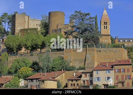 Francia, Rhône (69), Châtillon, Châtillon-d'Azergues, Village du Beaujolais, Village des Pierres Dorées / Francia, Rhône, Châtillon Châtillon-d'Azergues, villaggio di Beaujolais, villaggio dei Pierres Dorées Foto Stock