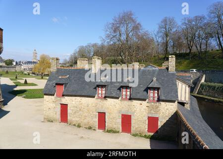 Francia, regione della Bretagna (Bretagne), Morbihan, Vannes, fiume Marle, lavoirs de la Garenne (lavatoio), Foto Stock