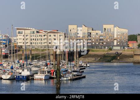 La Francia, la regione Hauts-de-France, il dipartimento del Nord, Dunkerque, il distretto «Grand Large» e la zona portuale, Foto Stock