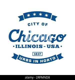 Città di Chicago, Illinois. Modello di disegno vettoriale. Illustrazione Vettoriale