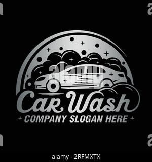 Modello di design del logo Car Wash. Illustrazione vettoriale. Illustrazione Vettoriale