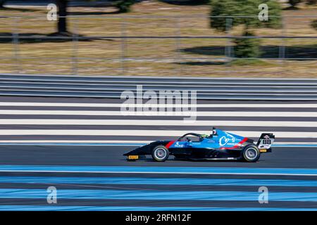 Campionato Italiano F4 sul circuito Paul Ricard , Castellet, FRANCIA, 22/07/2023 Florent 'MrCrash' B.. Foto Stock