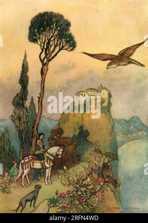 Un'illustrazione per il Pentamerone di Giambattista Basile di E. F. Strange, 1911. Il Pentamerone, sottotitolato lo cunto de li cunti, è una raccolta di fiabe napoletane del XVII secolo del poeta e cortigiano italiano Giambattista Basile (1583-1632). Foto Stock