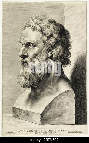 Platone (c.428 a.C.-c.347 a.C.), filosofo greco antico. Opera di Lucas Vorsterman i dopo Rubens, pubblicata intorno al 1630 - 1638. Foto Stock